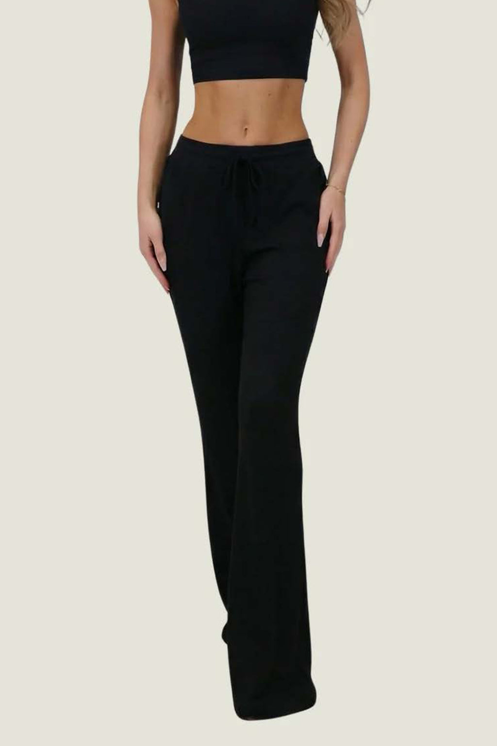 ociasoft ribbed modal lounge pant in obsidian black